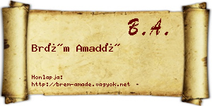 Brém Amadé névjegykártya